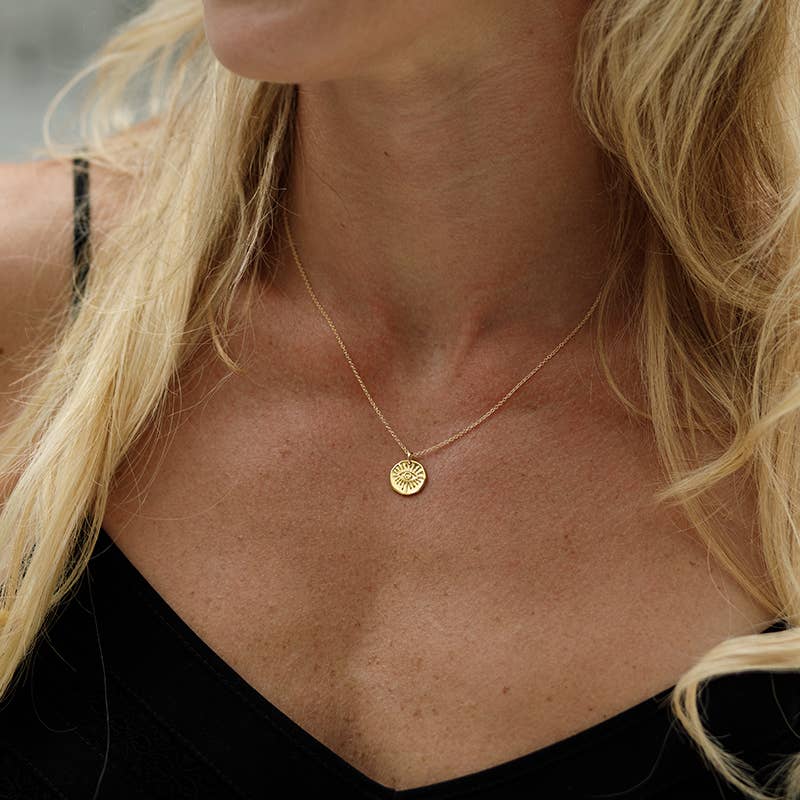 Gold Evil Eye Medallion Necklace