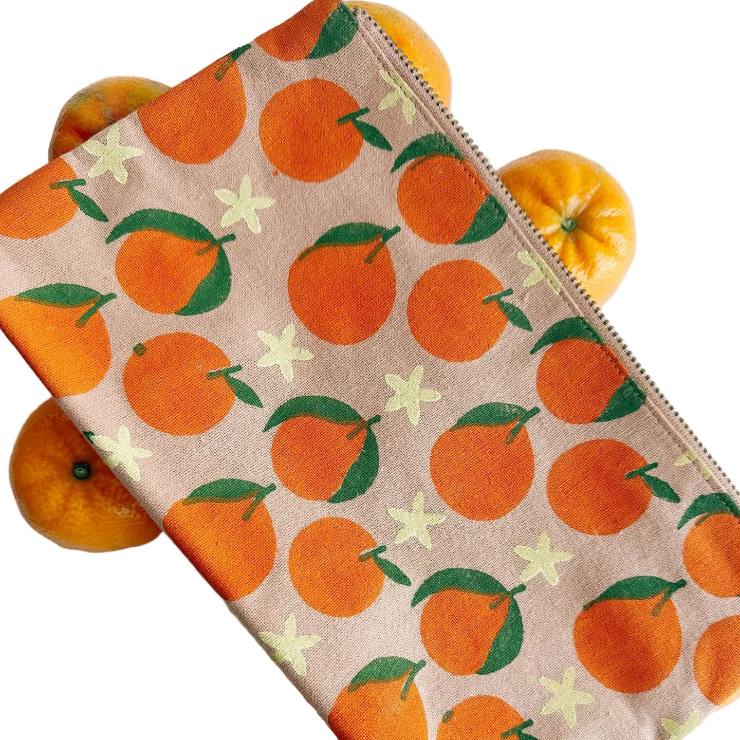 Block Printed Zipper Pouch