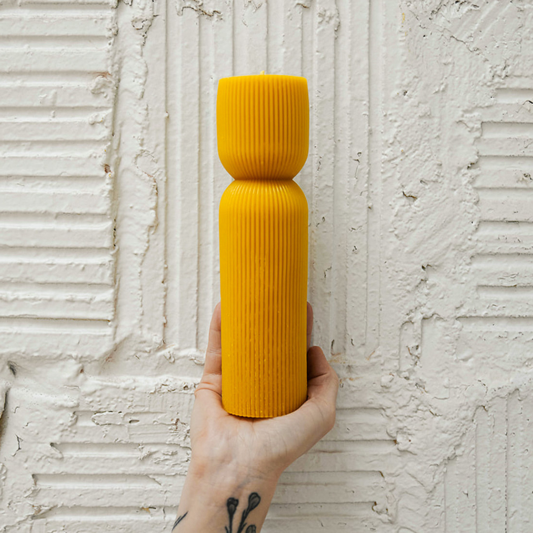 Beeswax Pepper Pillar Candle