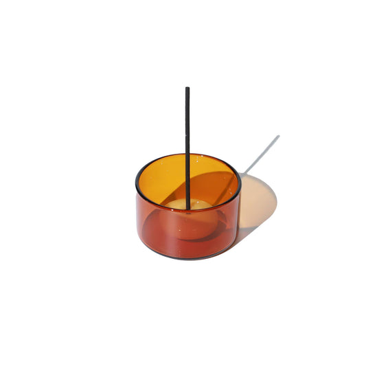 Amber Glass Incense Burner