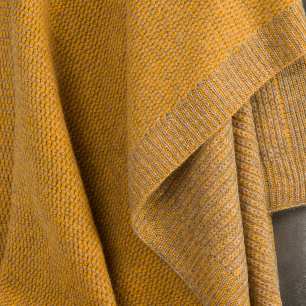 Gold & Platinum Beehive Knit Throw