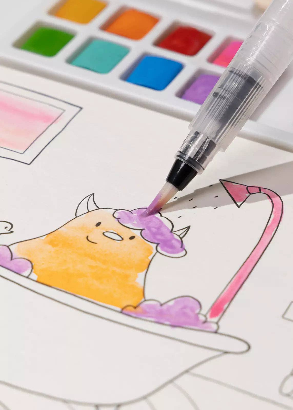 Watercolor Monster Painting Book
