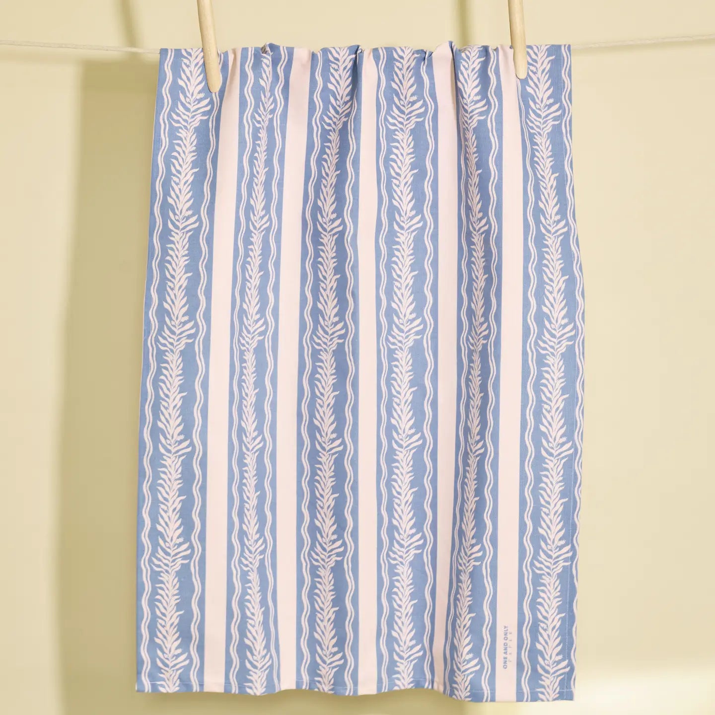 Blue Vine Stripe Tea Towel