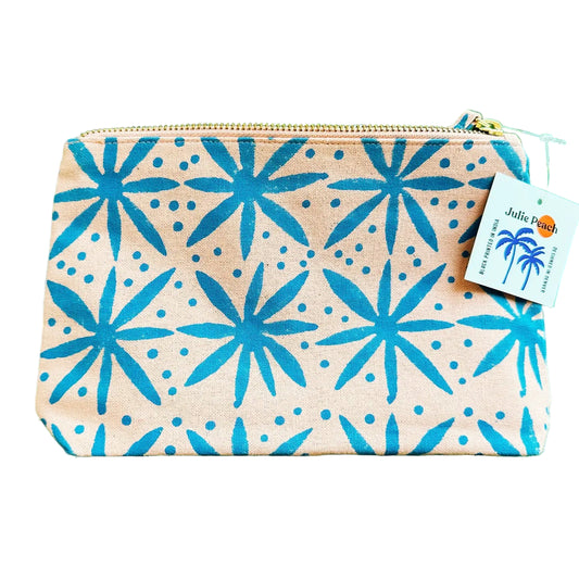 Block Printed Zipper Pouch