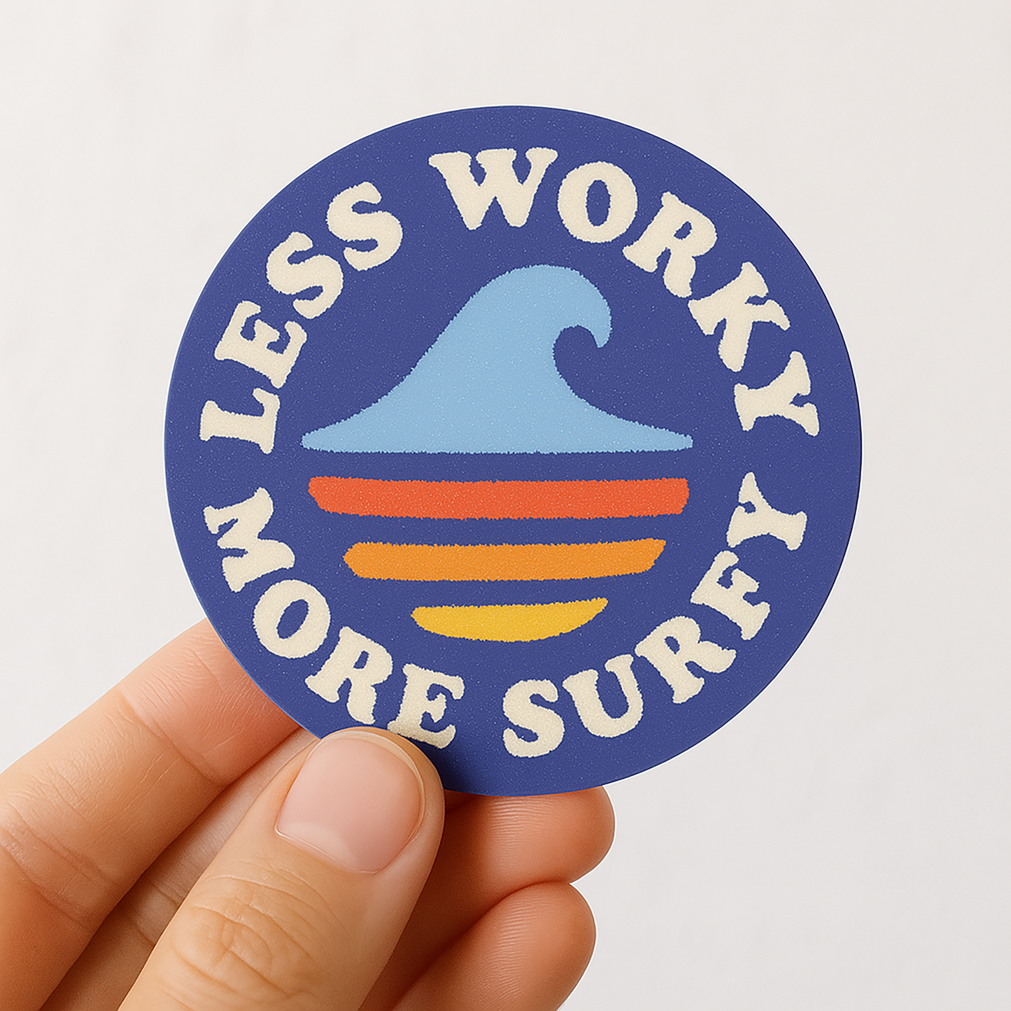 Less Worky More Surfy Sticker