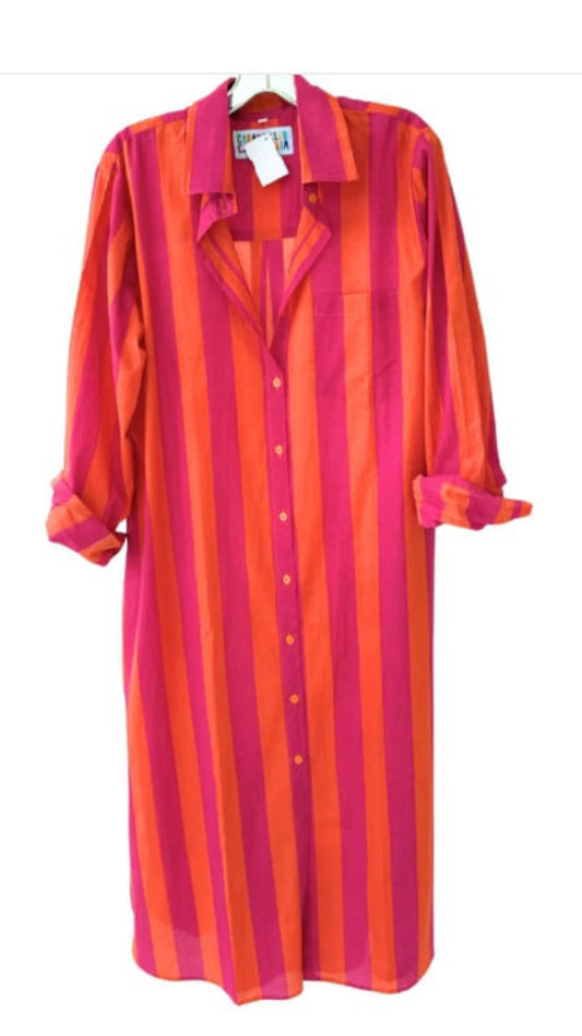 Surf Stripe Shirt Dress