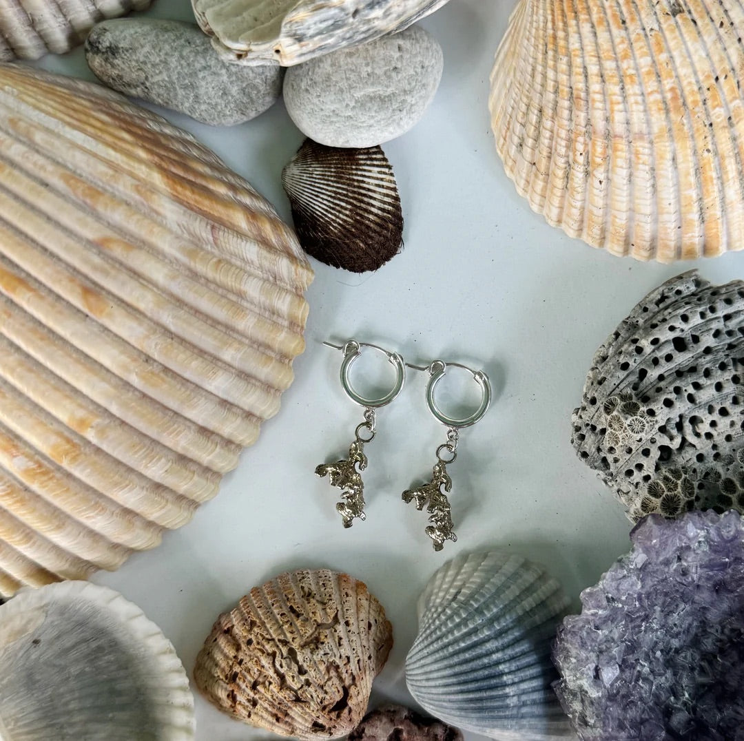 Coral Hoop Earrings