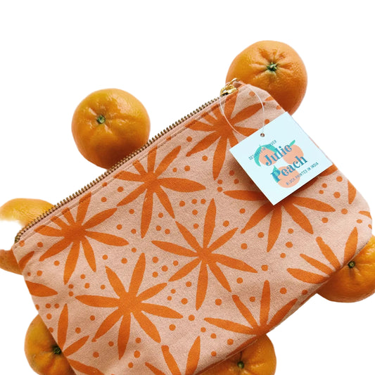 Block Printed Zipper Pouch