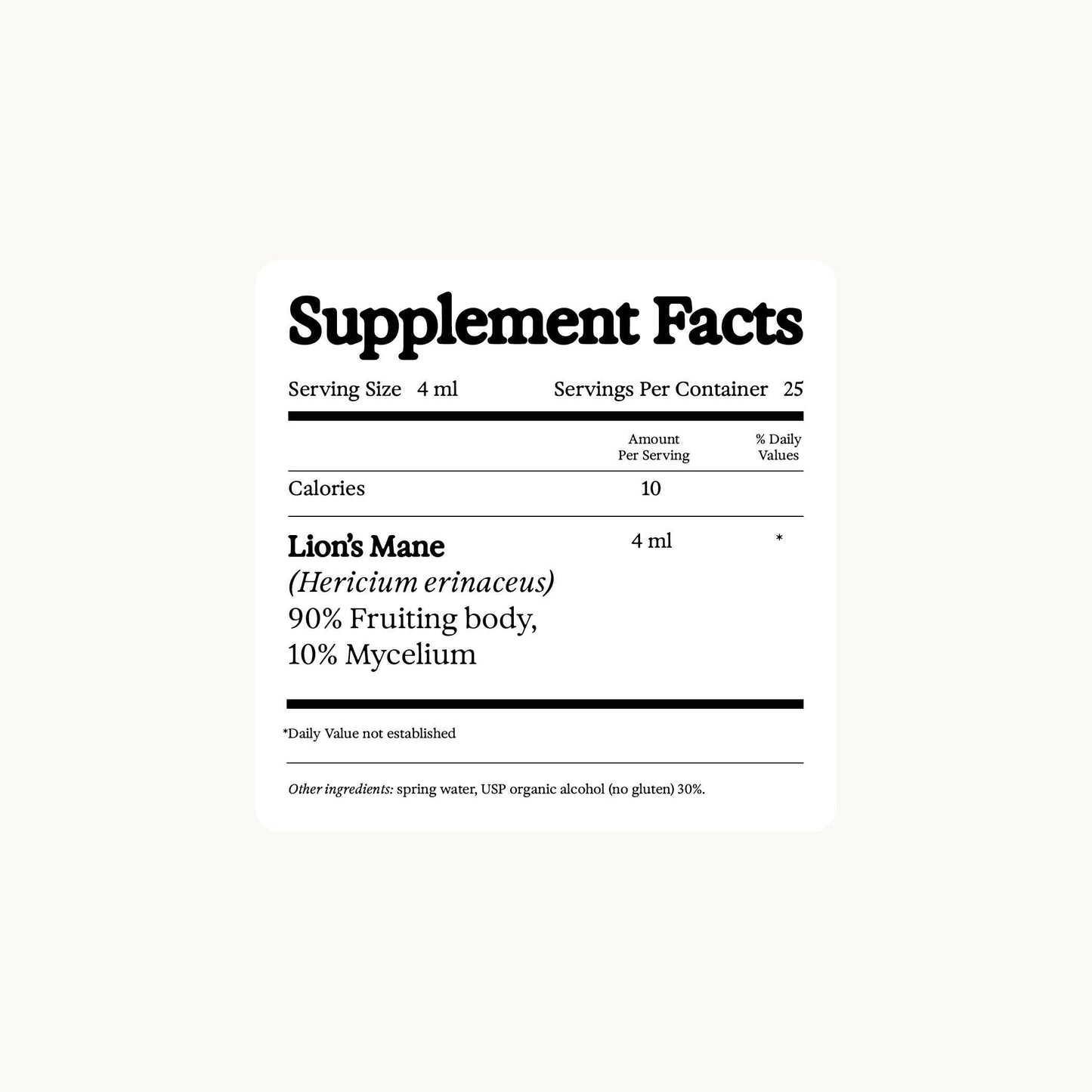 Lion's Mane Dual Extract Tincture