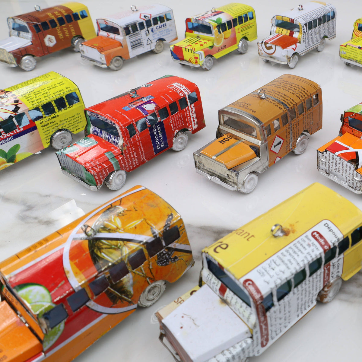 Tin Can School Bus Ornament