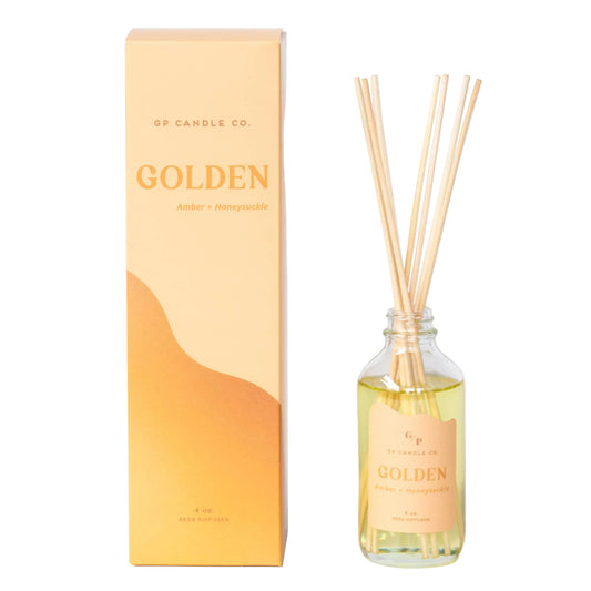 Golden Reed Diffuser (Amber + Honeysuckle)