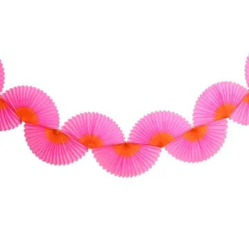 Pink/Orange Fan Garland