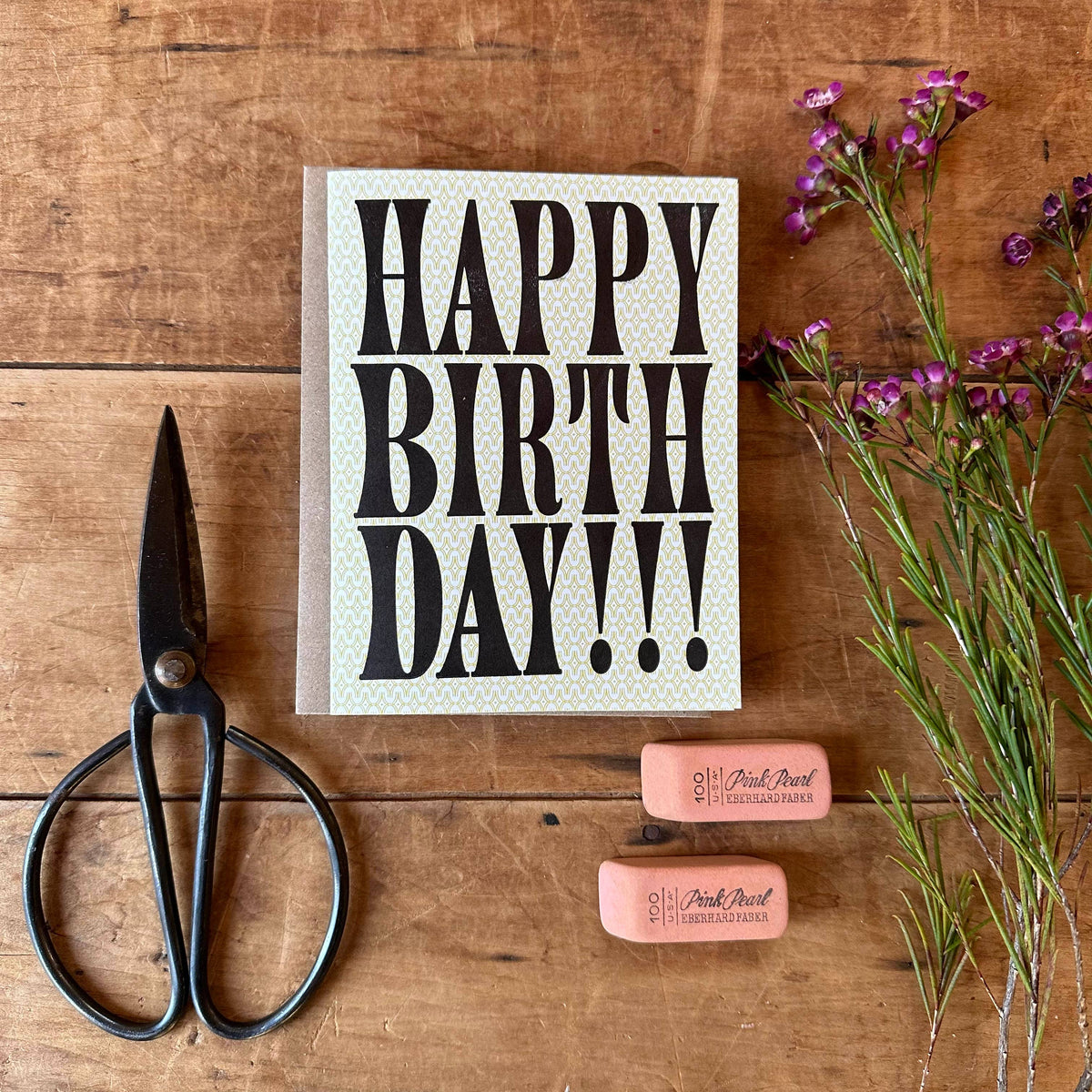 Birthday Wood Type Card