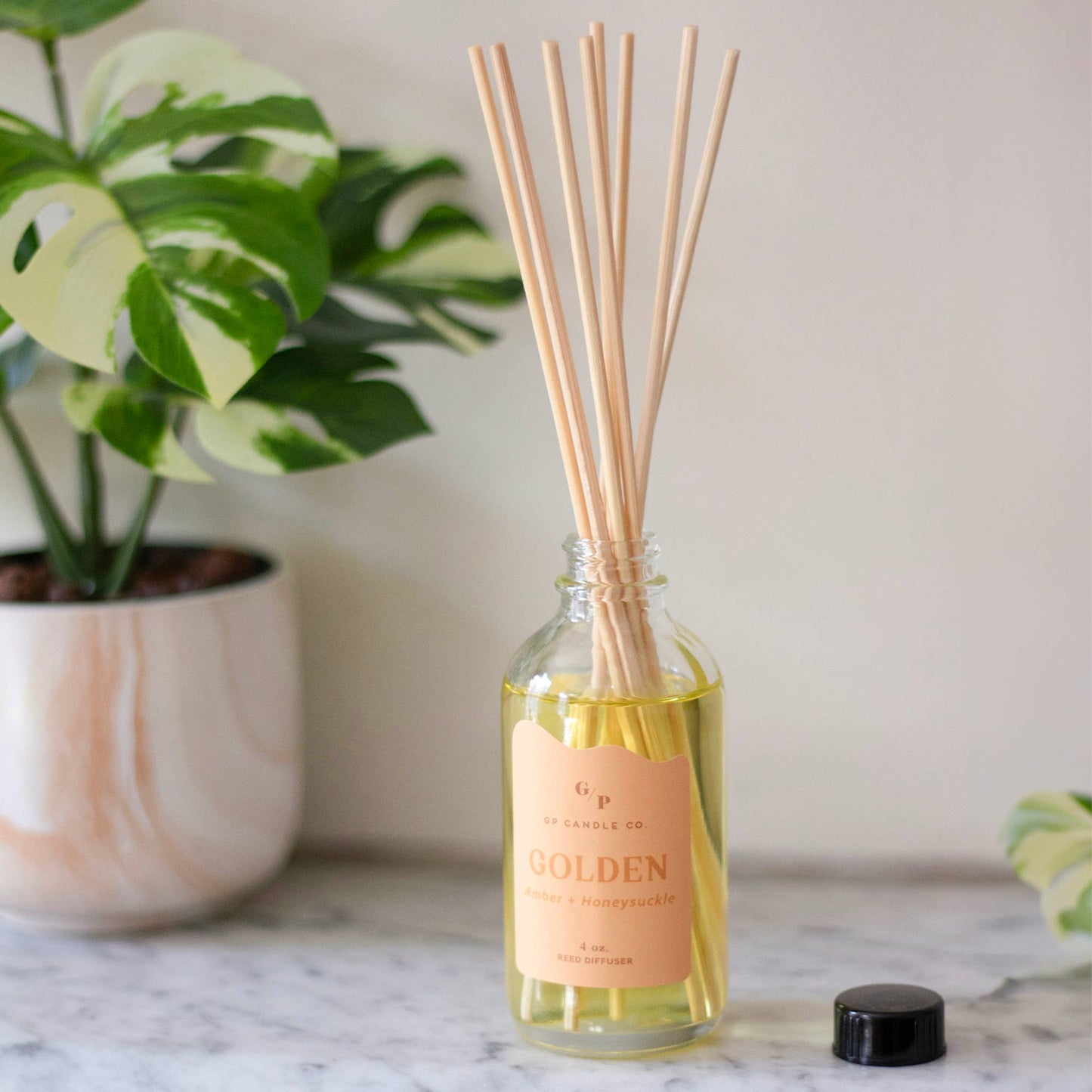 Golden Reed Diffuser (Amber + Honeysuckle)