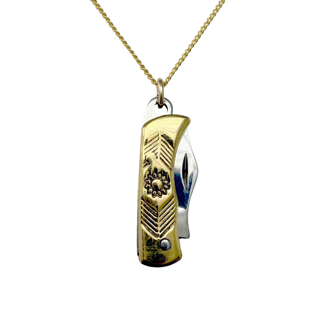 Gold Wildflower Knife Necklace