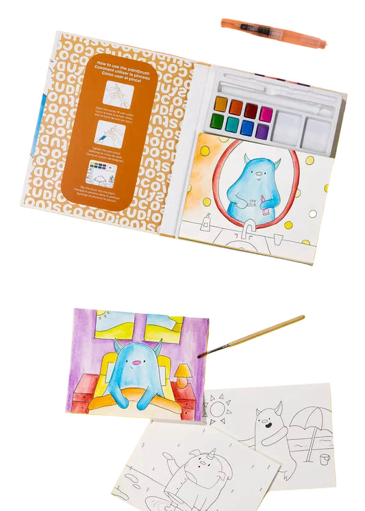 Watercolor Monster Painting Book