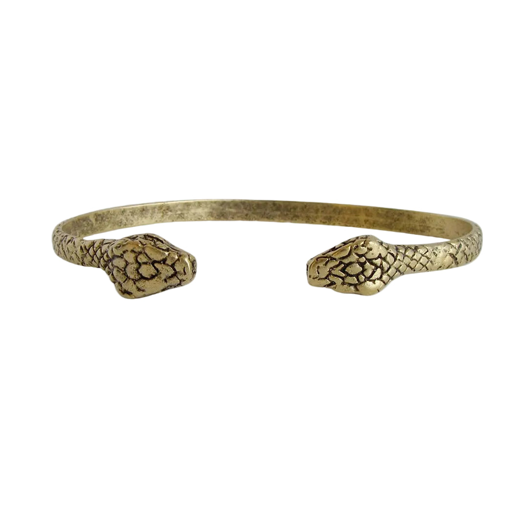 Antique Gold Snake Cuff Bracelet