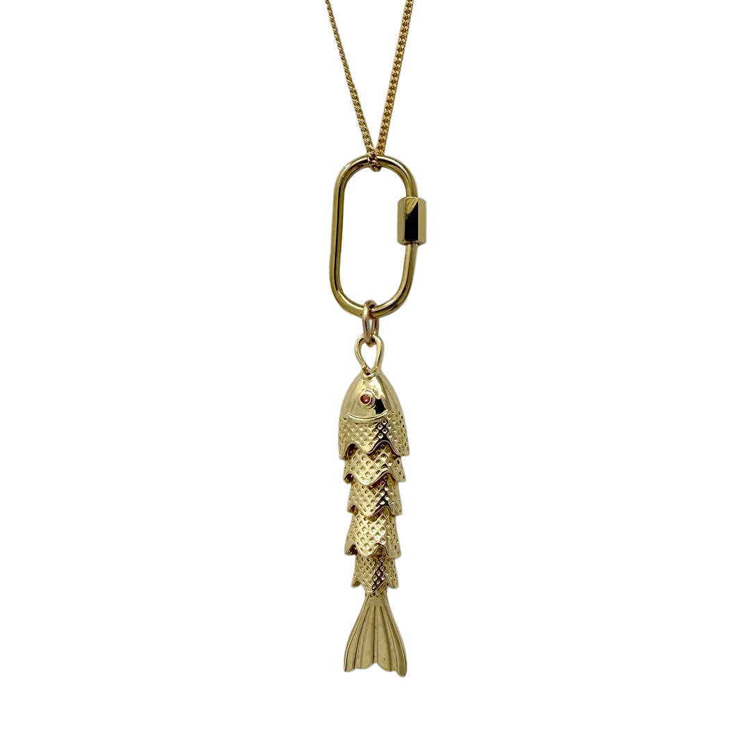 Lucky Catch Gold Fish Necklace
