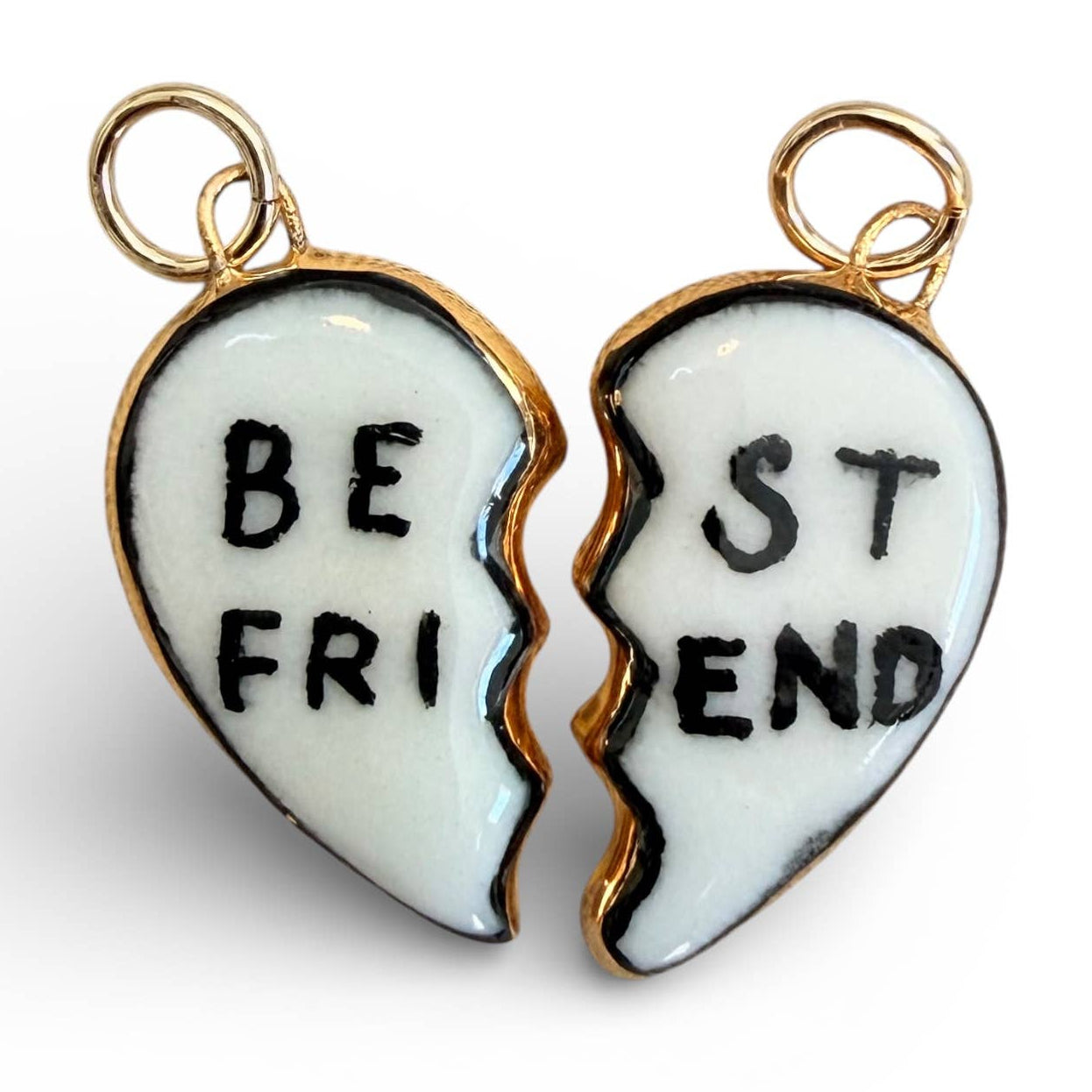 "Best Friend" Broken Heart Charms