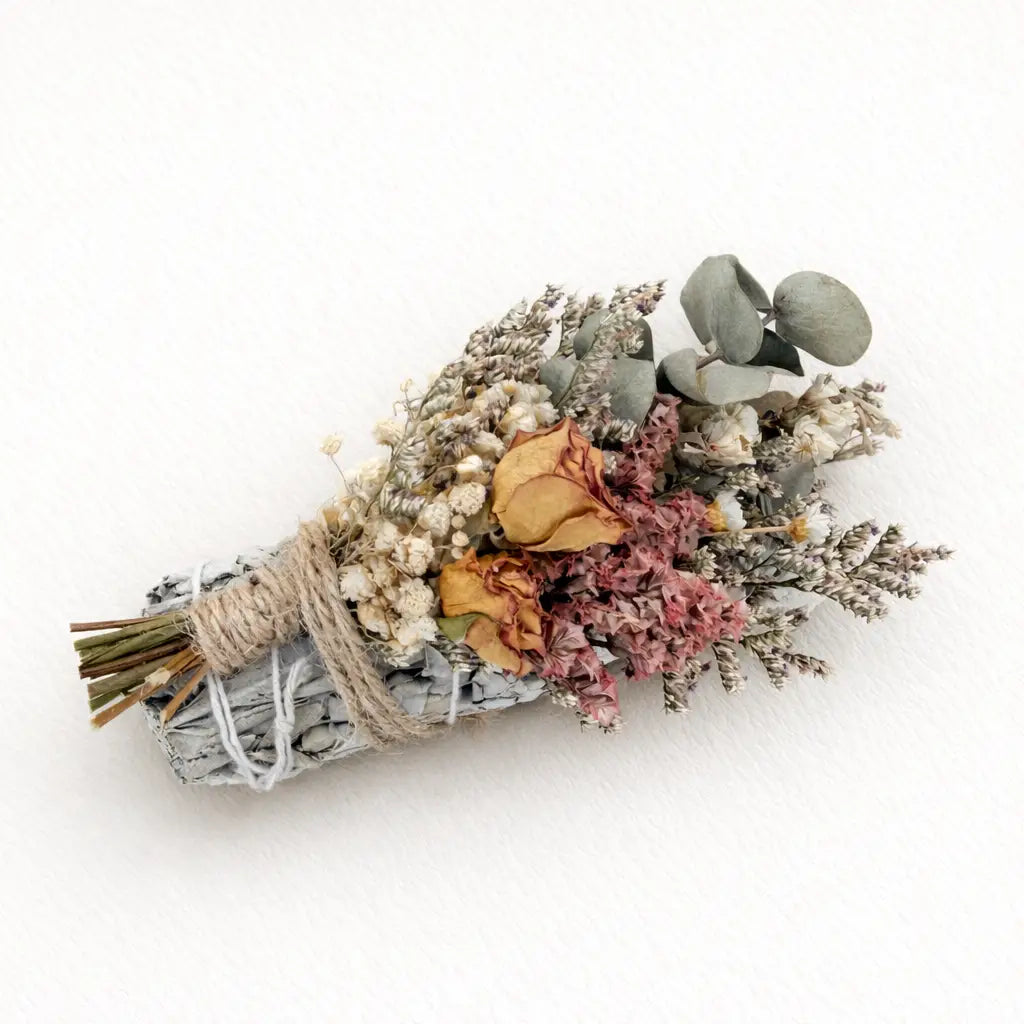 White Sage & Rose Smudge Stick