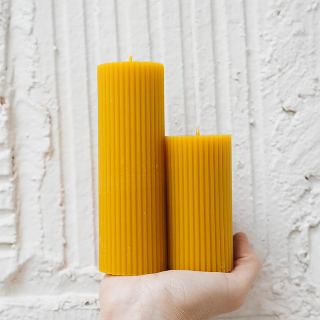 Beeswax Salt Pillar Candle