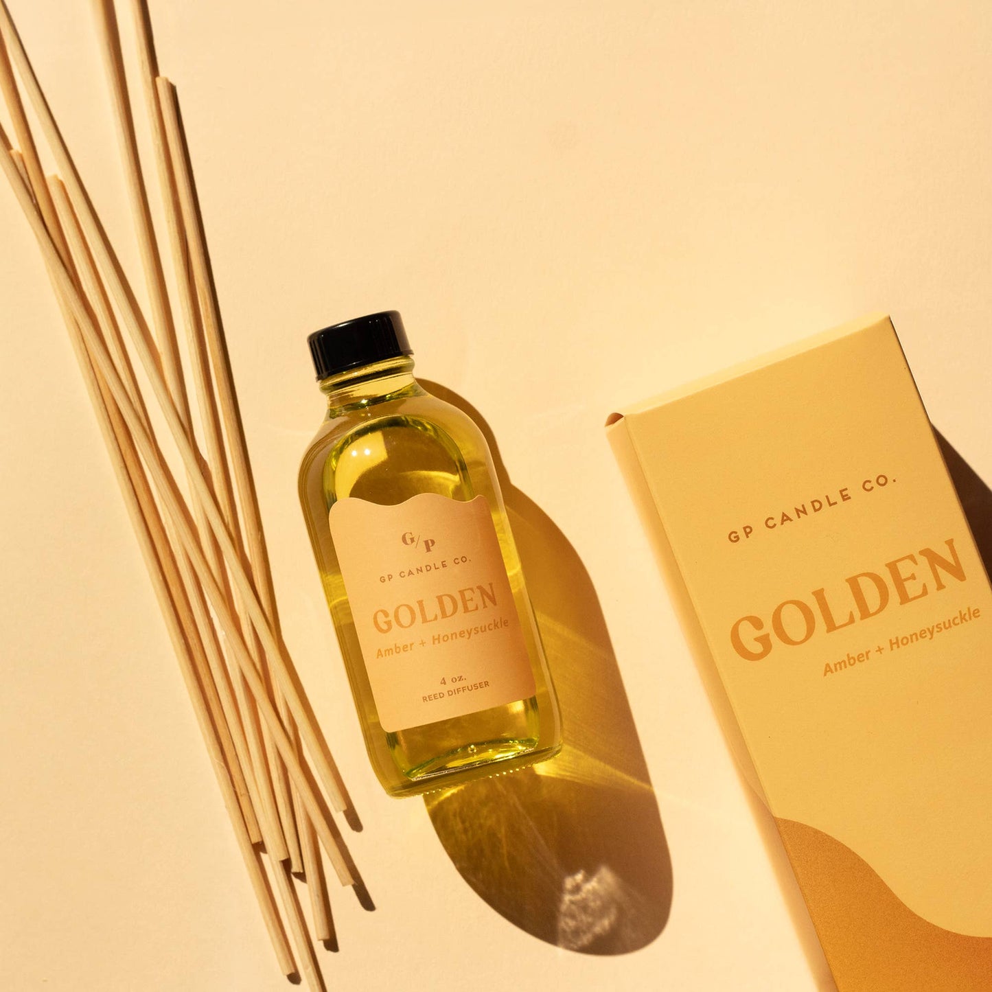 Golden Reed Diffuser (Amber + Honeysuckle)