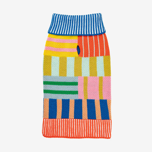 Patchwork Stripe Dog Sweater