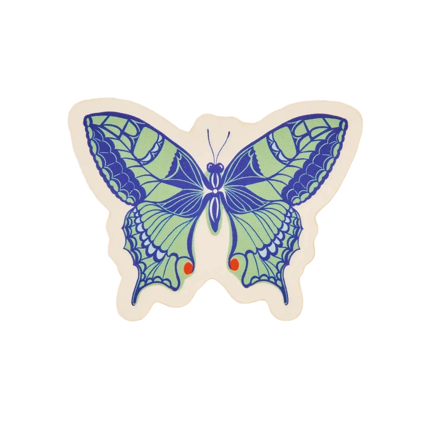 Blue Butterfly Clear Sticker