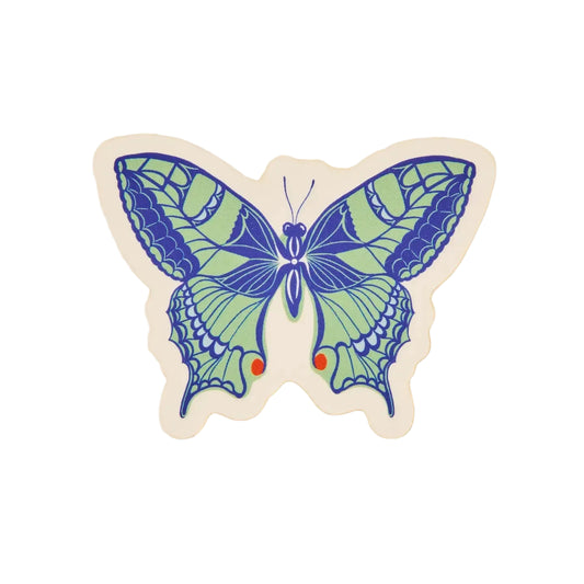 Blue Butterfly Clear Sticker