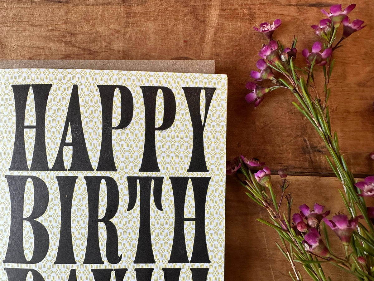 Birthday Wood Type Card