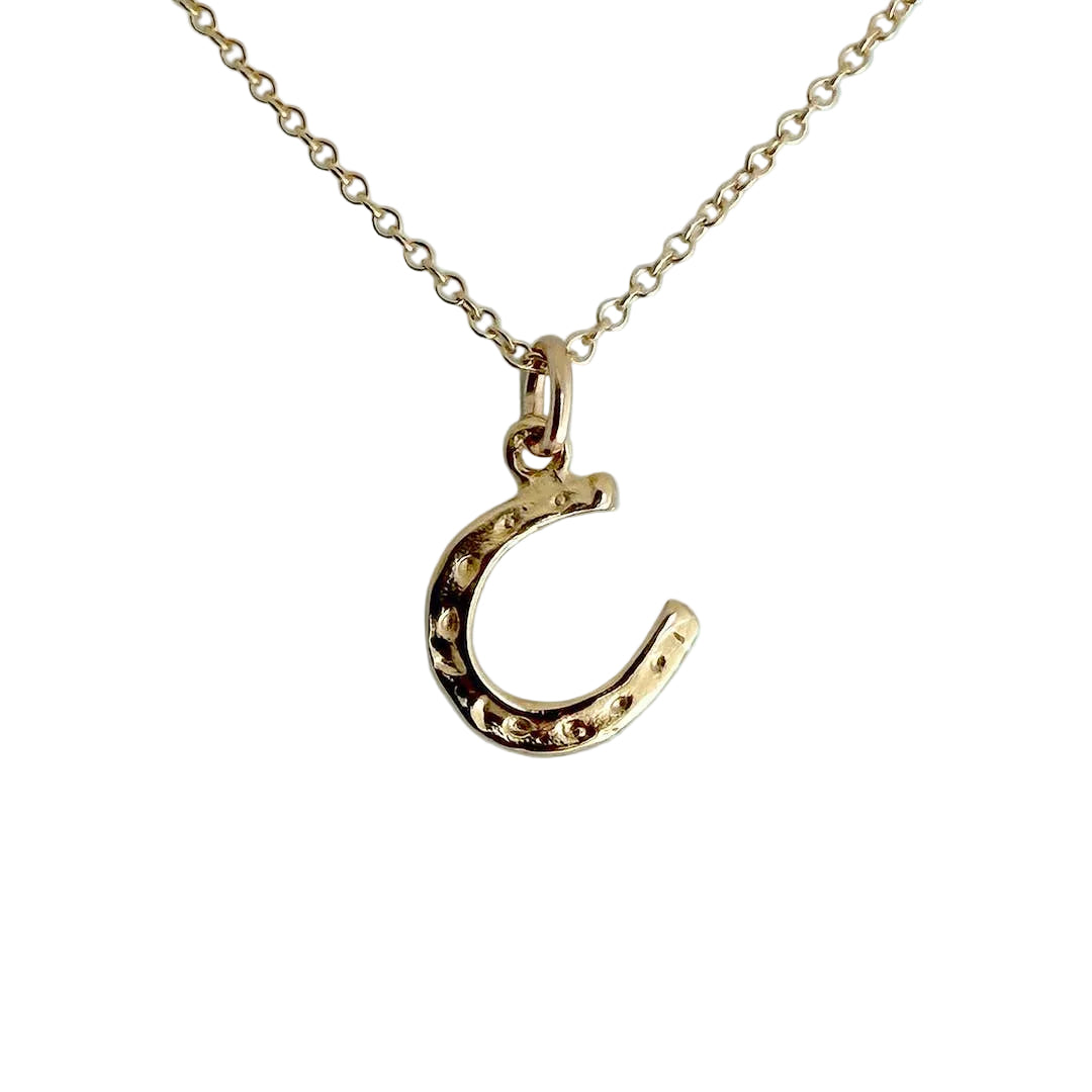 Tiny Gold Horseshoe Necklace