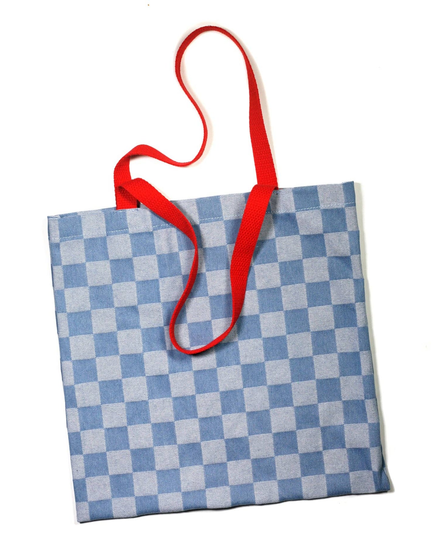 Denim Checkerboard Tote
