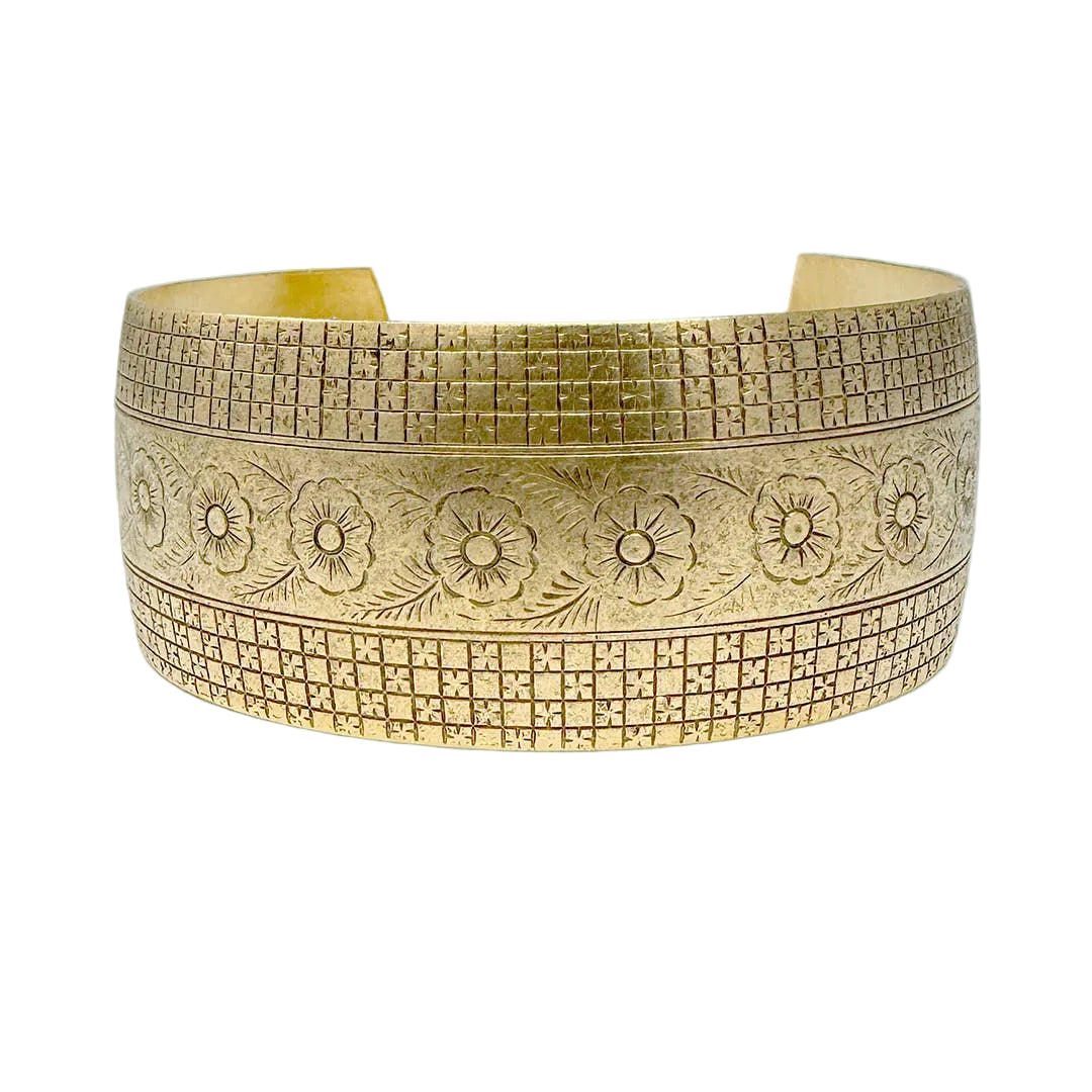 Antique Gold Garden Party Cuff Bracelet