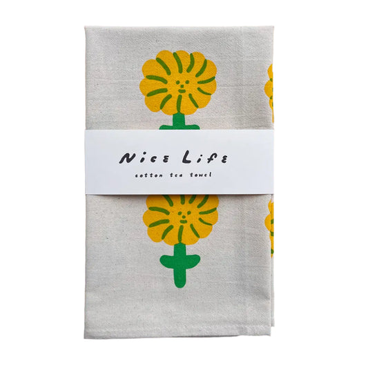 Happy Flower Tea Towel