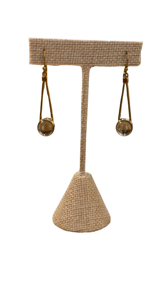Smoky Quartz Round Drop Earrings