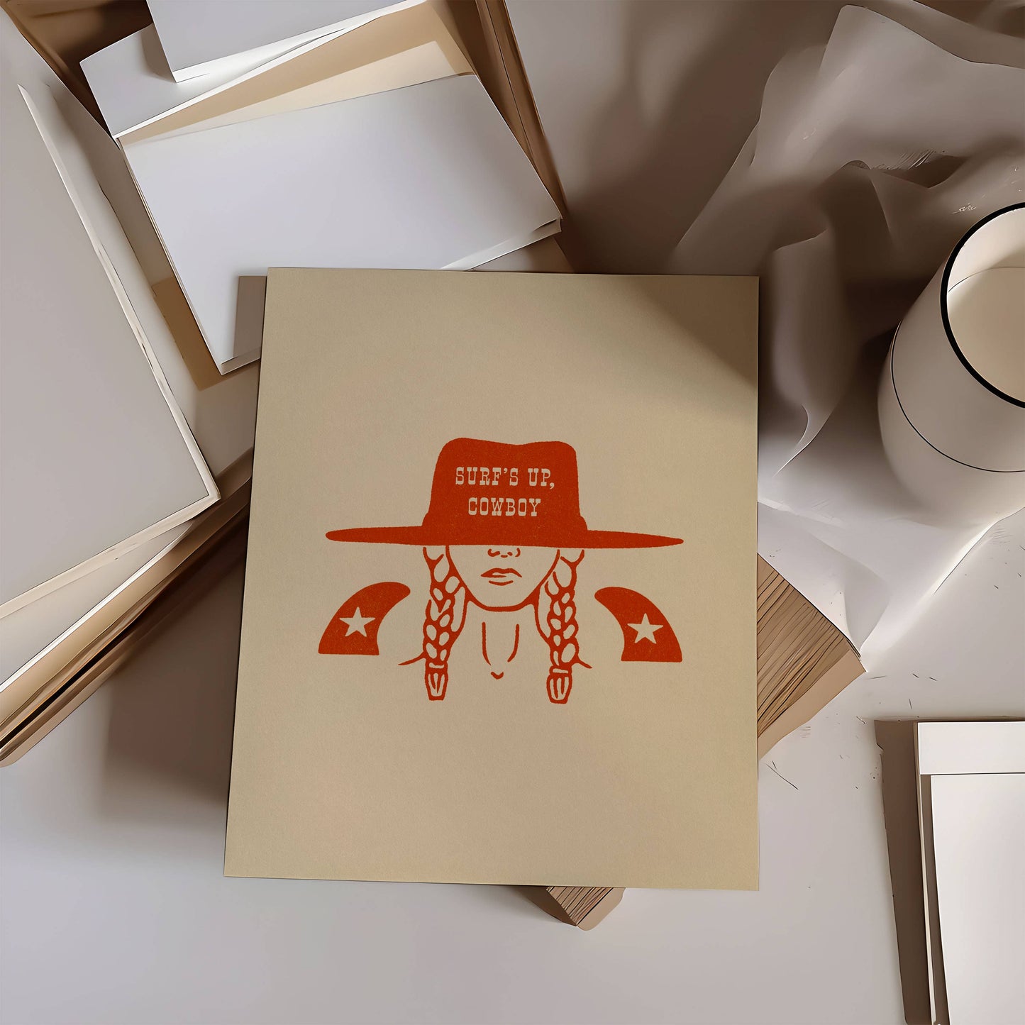 Surf's Up Cowboy 8x10 Print