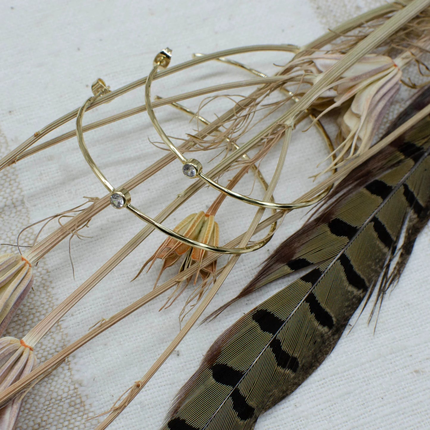 Gold Sparkle Hoops