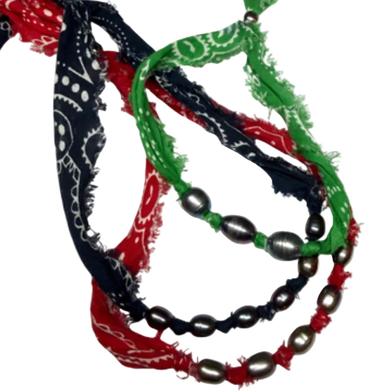 Knotted Pearl Bandana Choker