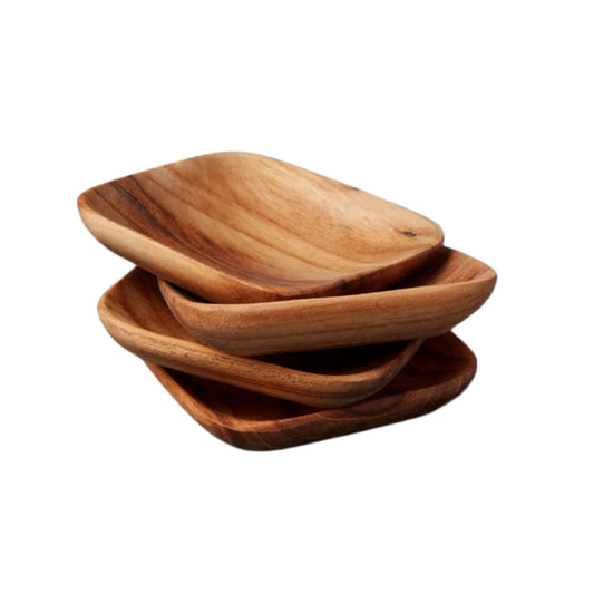 Teak Square Bowls Set