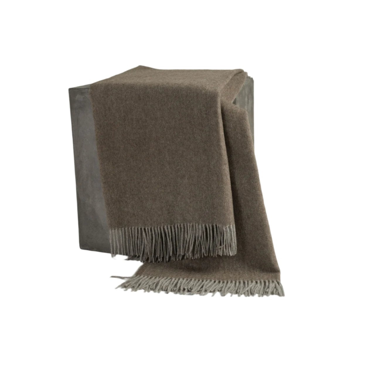 Cappuccino Herringbone Woven Yak Down Throw