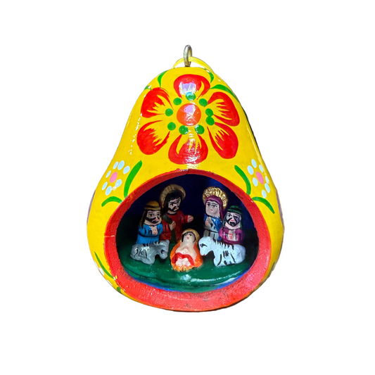 Nativity Gourd Ornament