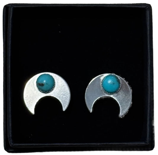 Turquoise Crescent Studs