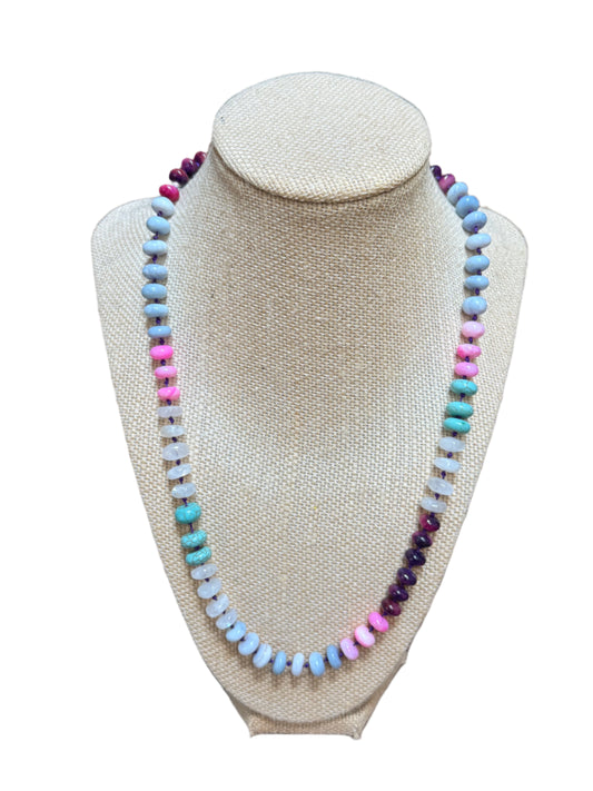 Hand-tied Multi Stone Necklace