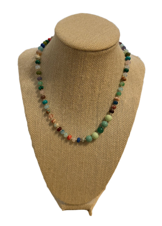 Hand-tied Multi Stone Necklace