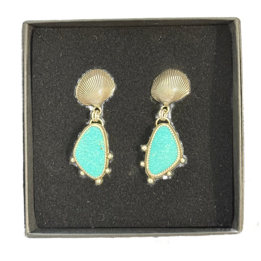 Turquoise Shell Drop Earrings