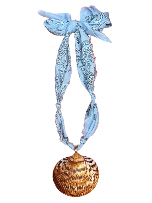 Blue Bandana Shell Necklace