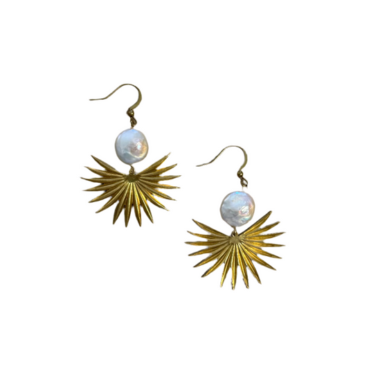 Pearl Palm Earrings