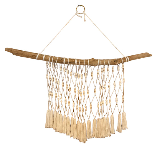 White Beaded Wall Hanging
