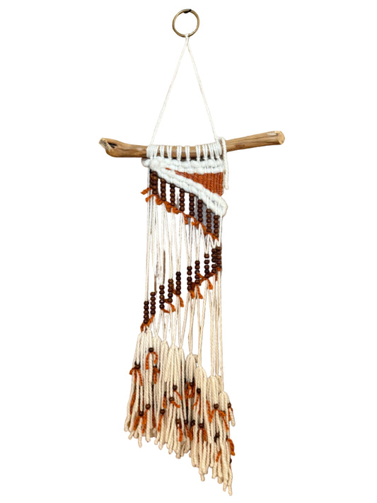 Orange Beaded Wall Hanging