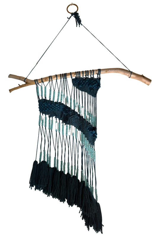 Blue Beaded Wall Hanging
